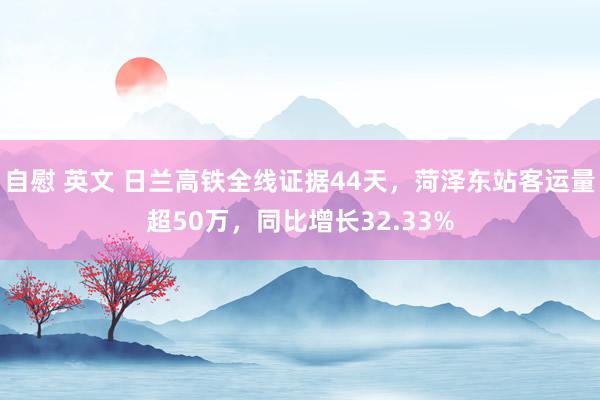 自慰 英文 日兰高铁全线证据44天，菏泽东站客运量超50万，同比增长32.33%