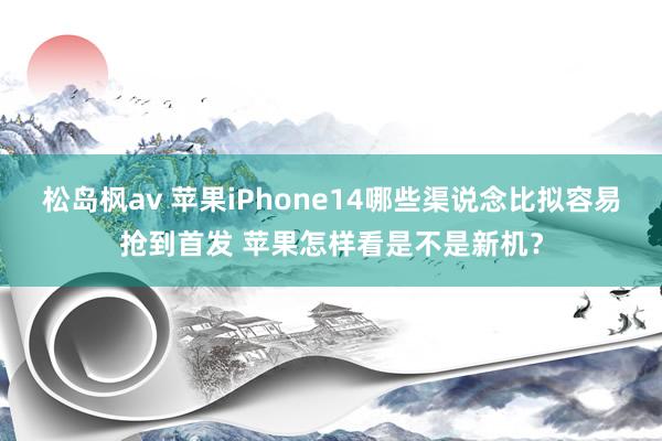 松岛枫av 苹果iPhone14哪些渠说念比拟容易抢到首发 苹果怎样看是不是新机？