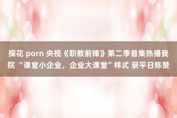 探花 porn 央视《职教前锋》第二季首集热播我院 “课堂小企业，企业大课堂”样式 获平日陈赞