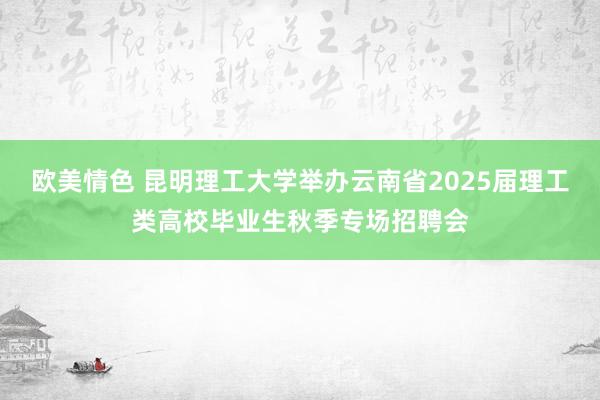 欧美情色 昆明理工大学举办云南省2025届理工类高校毕业生秋季专场招聘会