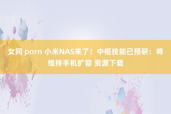 女同 porn 小米NAS来了！中枢技能已预研：将维持手机扩容 资源下载