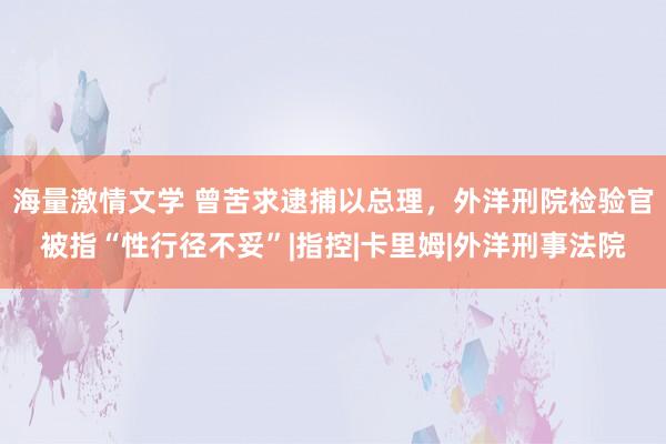 海量激情文学 曾苦求逮捕以总理，外洋刑院检验官被指“性行径不妥”|指控|卡里姆|外洋刑事法院