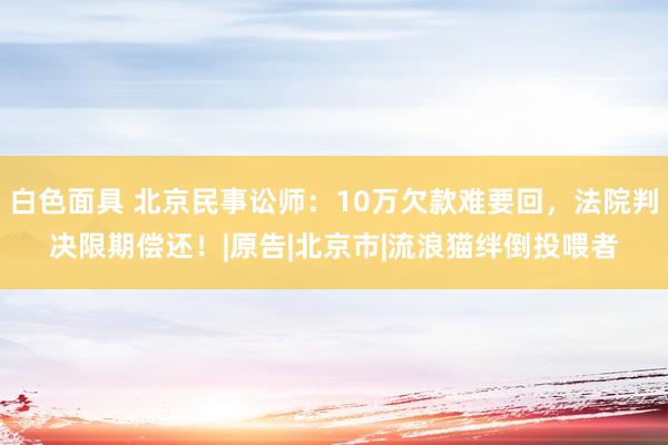 白色面具 北京民事讼师：10万欠款难要回，法院判决限期偿还！|原告|北京市|流浪猫绊倒投喂者